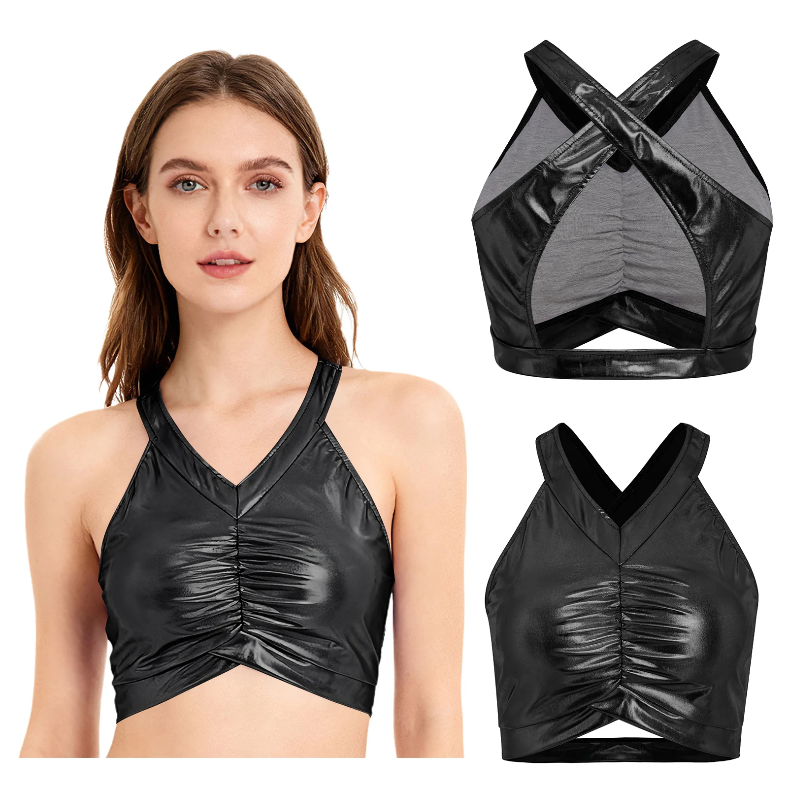 Women Backless Sports Workout Bra Vest Crop Top Shiny Removable Chest Pads Sport Vest for Workout Club Party Daily Dance Tops
Women Backless Sports Workout Bra Vest Crop Top Shiny Removable Chest Pads Sport Vest for Workout Club Party Daily Dance Tops