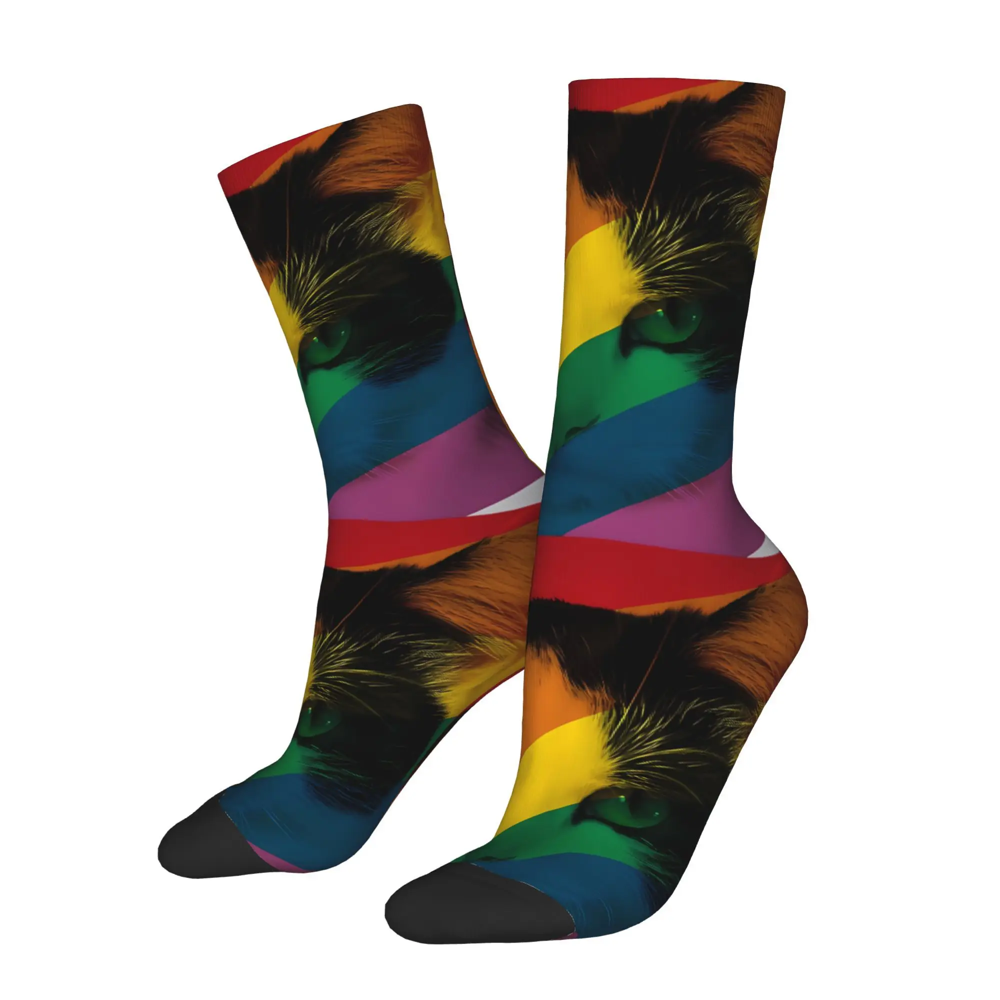Retro Weird And Crazy Rainbow Cat Men's Socks Unisex Novelty Seamless Printed Happy Crew Sock Gift
Retro Weird And Crazy Rainbow Cat Men's Socks Unisex Novelty Seamless Printed Happy Crew Sock Gift