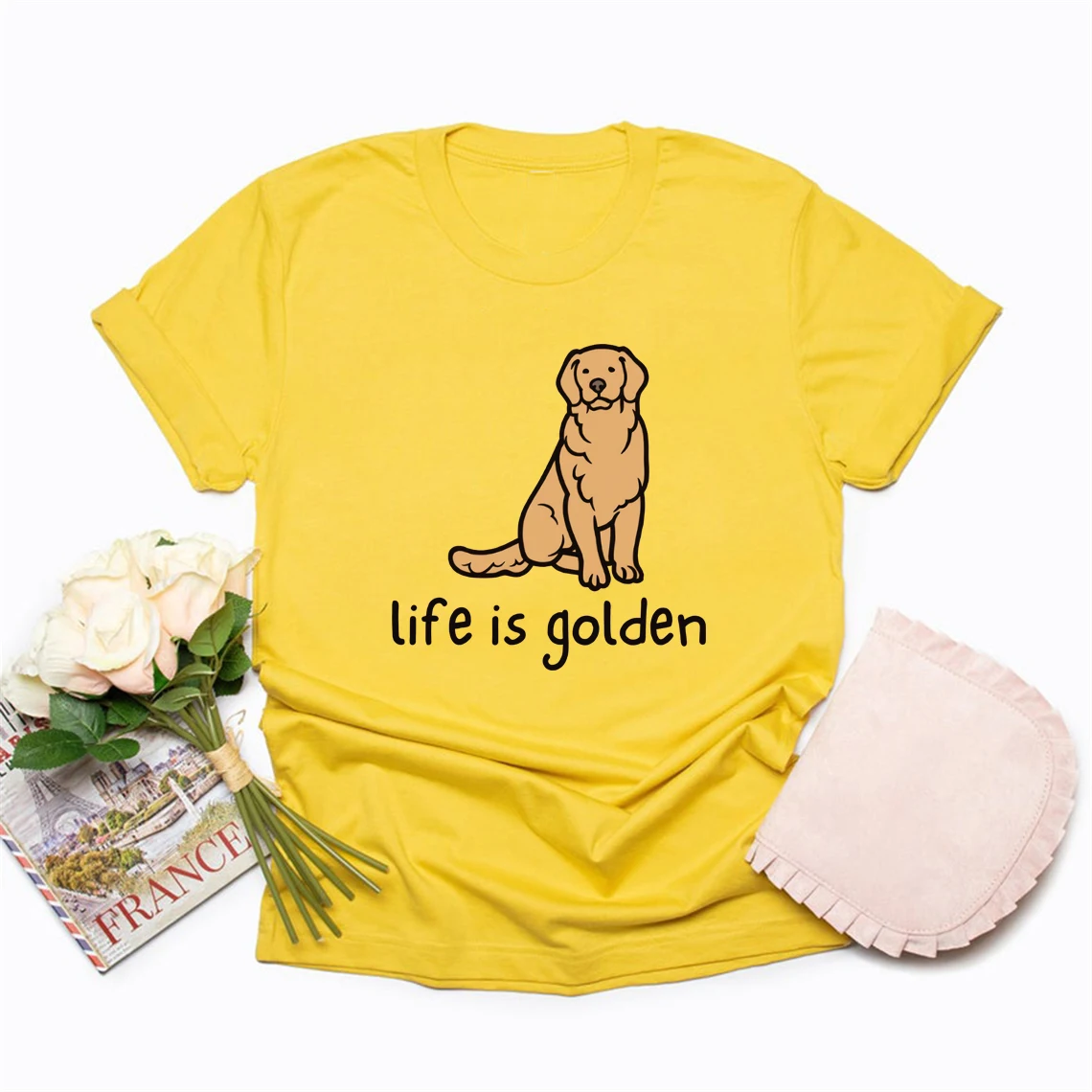 Casual Short Sleeve Tee English Retriever Gift Y2K Top Cute Golden Retriever Dog Mom Tshirt Life Is Golden Shirt O-Neck T-shirts
Casual Short Sleeve Tee English Retriever Gift Y2K Top Cute Golden Retriever Dog Mom Tshirt Life Is Golden Shirt O-Neck T-shirts