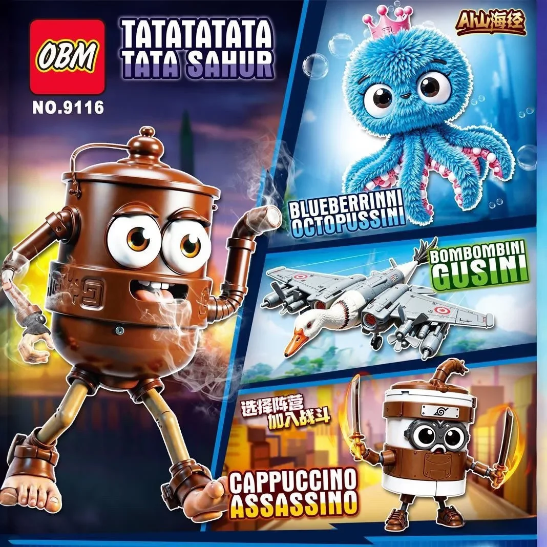 Tung Tung tung Sahur Figure Assembled Toy Italian Brainrot Tralalero Tralala Boneca Kids Building Blocks Blind Box Toys Gifts
Tung Tung tung Sahur Figure Assembled Toy Italian Brainrot Tralalero Tralala Boneca Kids Building Blocks Blind Box Toys Gifts