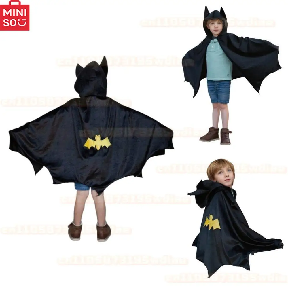Childrens Halloween Solid Color Superhero Cosplay Cloak with Hooded Yellow Bat Pattern Wings Dress Up Vampire Role Play Outfit
Childrens Halloween Solid Color Superhero Cosplay Cloak with Hooded Yellow Bat Pattern Wings Dress Up Vampire Role Play Outfit