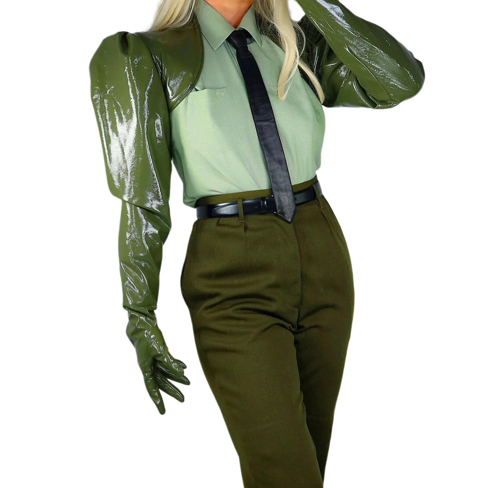 DooWay Unisex Army Green BOLERO GLOVES Loose Large Puff Sleeve Faux Leather Top Jacket Shrug Jumper Fashion Evening Party Glove
DooWay Unisex Army Green BOLERO GLOVES Loose Large Puff Sleeve Faux Leather Top Jacket Shrug Jumper Fashion Evening Party Glove
