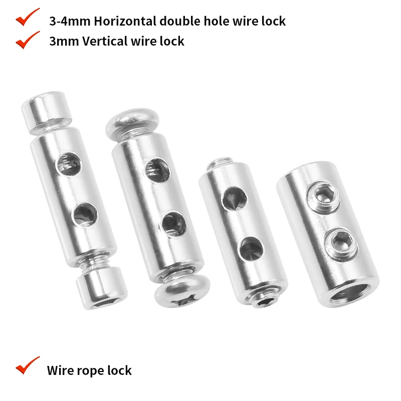 3/4mm Wire Rope Snap Lock Wire Adjustable Retractable Fixer Double Hole Chuck Wire Accessories
3/4mm Wire Rope Snap Lock Wire Adjustable Retractable Fixer Double Hole Chuck Wire Accessories