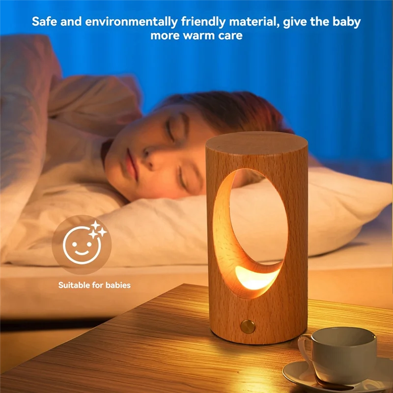 Rechargeable Wooden LED Night Light - Touch Control Bedside Lamp For Nursery And Home Decor-ABGL
Rechargeable Wooden LED Night Light - Touch Control Bedside Lamp For Nursery And Home Decor-ABGL