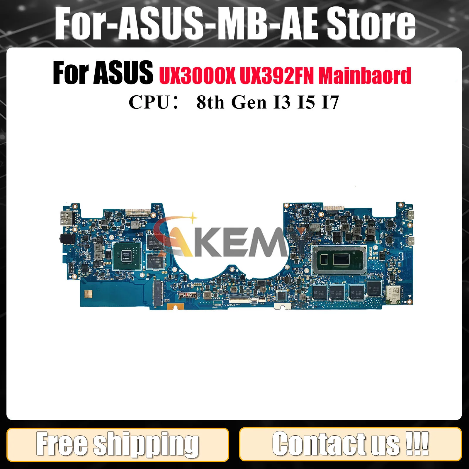 UX392FN Laptop Motherboard For ASUS ZenBook S13 UX392FN UX392F UX3000X Notebook Mainboard With I3 I5 I7 CPU 100% tests OK stk
UX392FN Laptop Motherboard For ASUS ZenBook S13 UX392FN UX392F UX3000X Notebook Mainboard With I3 I5 I7 CPU 100% tests OK stk