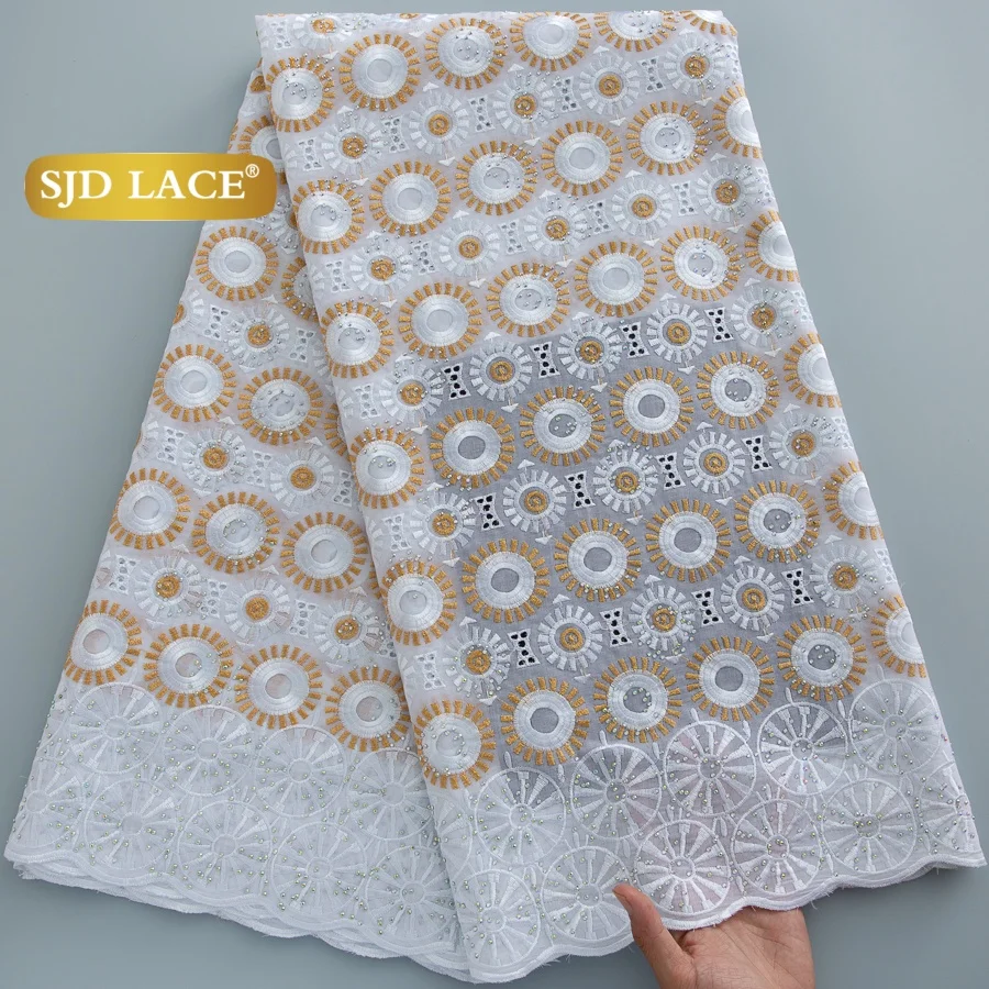 SJD LACE African Swiss Voile Lace Fabric 2026 High Quality Nigerian Cotton Lace with Stones for Elegant Party Wedding Dress 4888
SJD LACE African Swiss Voile Lace Fabric 2026 High Quality Nigerian Cotton Lace with Stones for Elegant Party Wedding Dress 4888