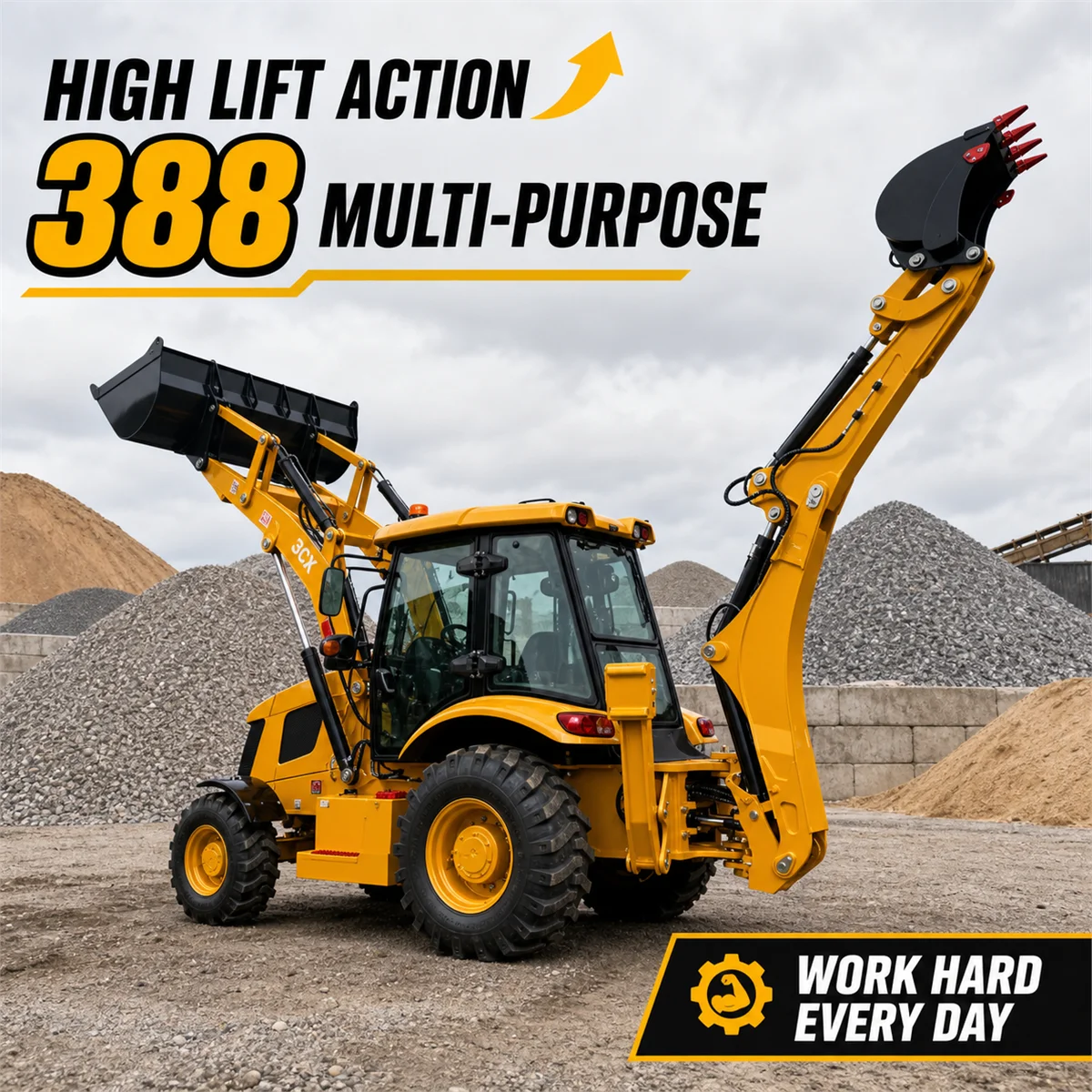 CE Approved 388 Backhoe Excavator 4 Wheel Drive Stable Chassis Earthmoving Landscaping Loader
CE Approved 388 Backhoe Excavator 4 Wheel Drive Stable Chassis Earthmoving Landscaping Loader