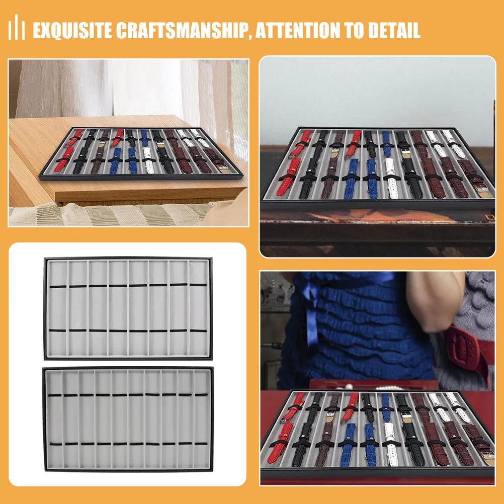 2Pcs Rectangular Watch Display Tray Premium Watchband Storage Tray for Wrist Watches Bracelets Necklaces with Soft Smooth
2Pcs Rectangular Watch Display Tray Premium Watchband Storage Tray for Wrist Watches Bracelets Necklaces with Soft Smooth