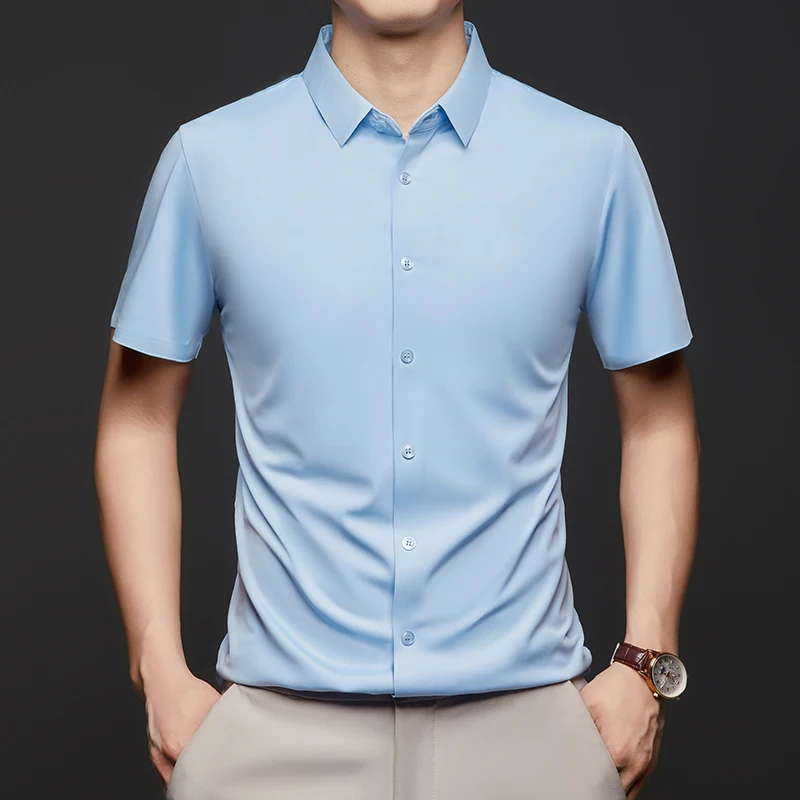 Original Brand Men's Shirt Fashion Quality Solid Color Short Sleeve Summer Exquisite Lapel T-Shirt Business Casual Men'swear
Original Brand Men's Shirt Fashion Quality Solid Color Short Sleeve Summer Exquisite Lapel T-Shirt Business Casual Men'swear