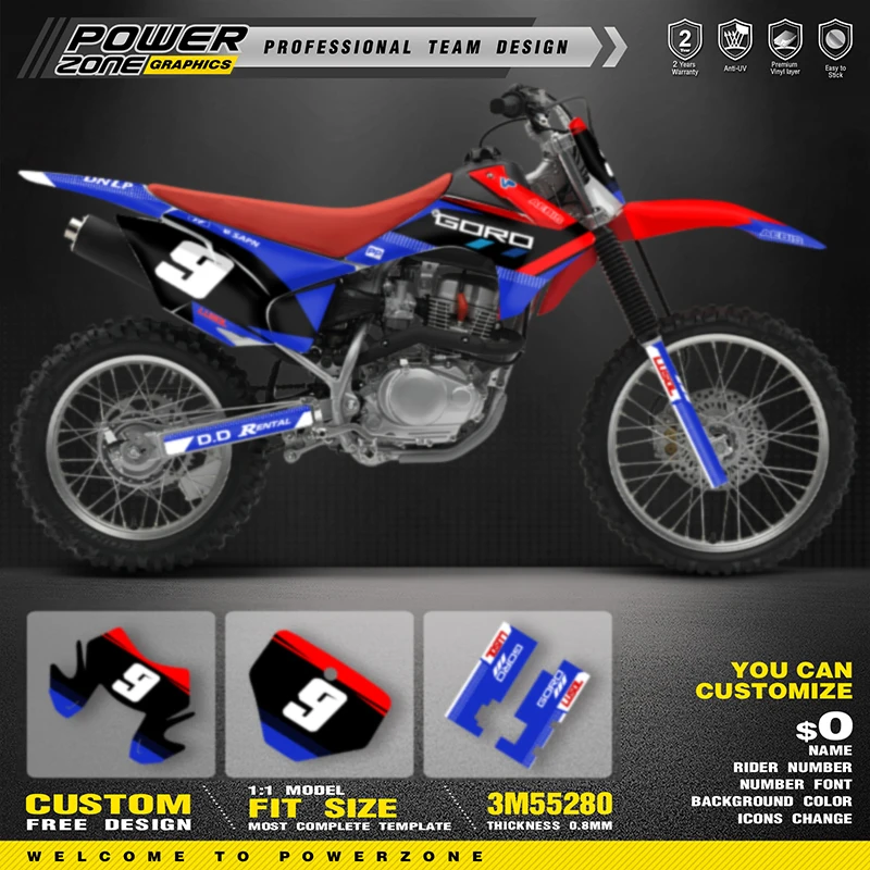 PowerZone Custom Graphics Backgrounds Decals Stickers Kits For HONDA CRF230 2015-2020 CRF150F 2015-2020 Motocycle Name Number 01
PowerZone Custom Graphics Backgrounds Decals Stickers Kits For HONDA CRF230 2015-2020 CRF150F 2015-2020 Motocycle Name Number 01