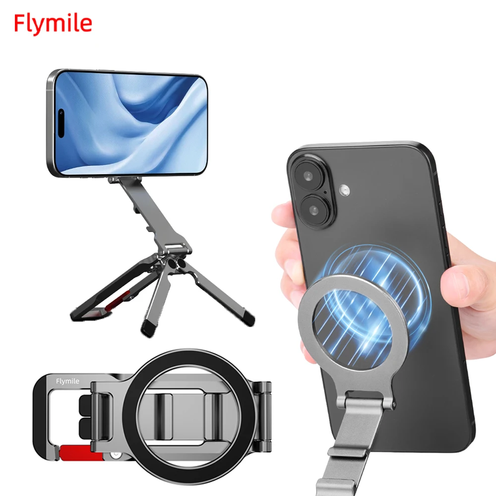 Flymile Magnetic Phone Holder Tripod Carabiner-Mounted For iPhone 16 15 Accessories Desktop Base Photography Handle Travel Stand
Flymile Magnetic Phone Holder Tripod Carabiner-Mounted For iPhone 16 15 Accessories Desktop Base Photography Handle Travel Stand