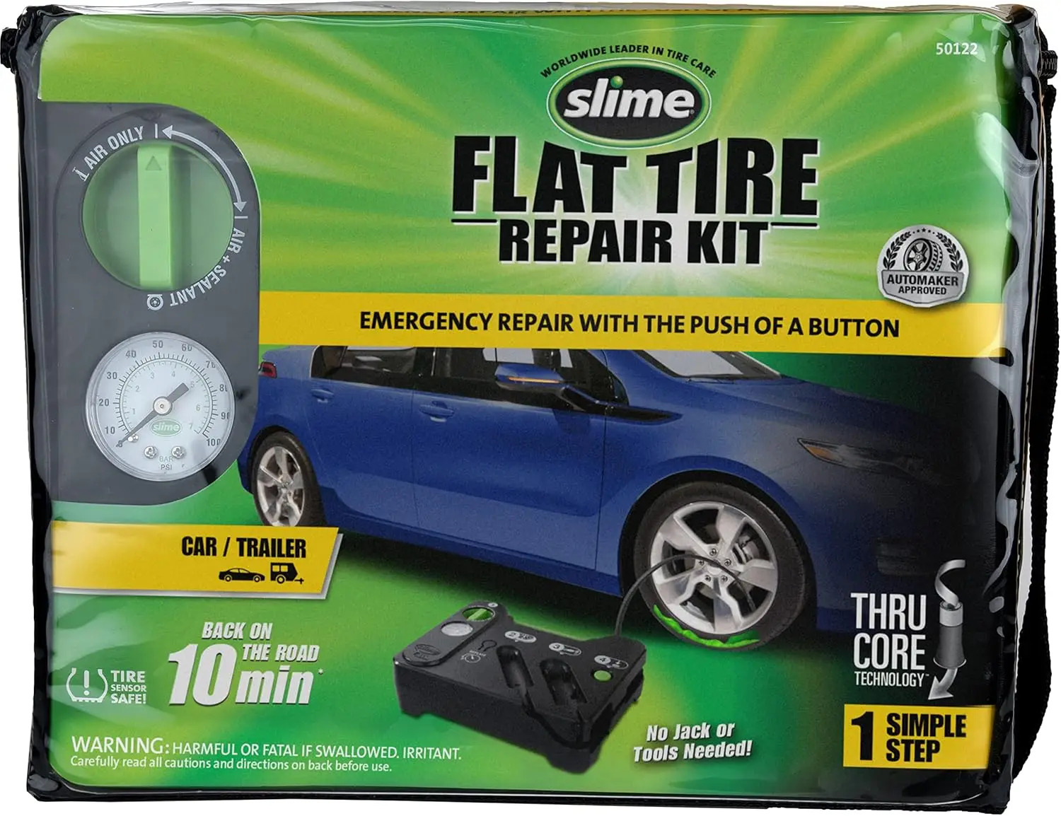 Emergency Tire Repair Kit with Sealant and Inflator Pump, Fixes Flat Tires in 10 Minutes for Cars and Vehicles
Emergency Tire Repair Kit with Sealant and Inflator Pump, Fixes Flat Tires in 10 Minutes for Cars and Vehicles