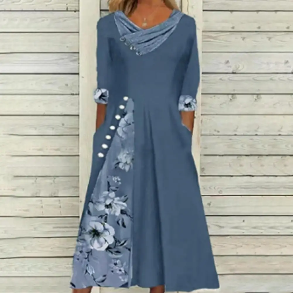 Women Dress Floral Print Patchwork Summer Printed Mid Waist Long Dress Streetwear Female Vintage Maxi Dress Elegant Party Dress
Women Dress Floral Print Patchwork Summer Printed Mid Waist Long Dress Streetwear Female Vintage Maxi Dress Elegant Party Dress
