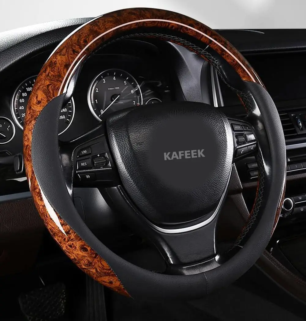 Universal Wood Grain Steering Wheel Cover, Anti-Slip Microfiber Leather, 14.5-15 Inch, Comfortable and Odorless for Cars
Universal Wood Grain Steering Wheel Cover, Anti-Slip Microfiber Leather, 14.5-15 Inch, Comfortable and Odorless for Cars