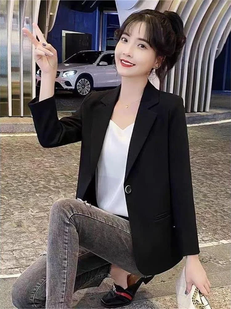 ort Women's Bla Suit Jaet Casual Versatile Korean Sle Spring Autumn New Faion Small Size Friendly High End Top
ort Women's Bla Suit Jaet Casual Versatile Korean Sle Spring Autumn New Faion Small Size Friendly High End Top