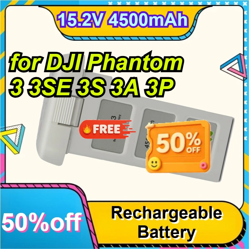 15.2V 4500mAh Smart Flight Drone Battery Spare Parts for DJI Phantom 3 3SE 3S 3A 3P Quadcopter Accessories
15.2V 4500mAh Smart Flight Drone Battery Spare Parts for DJI Phantom 3 3SE 3S 3A 3P Quadcopter Accessories