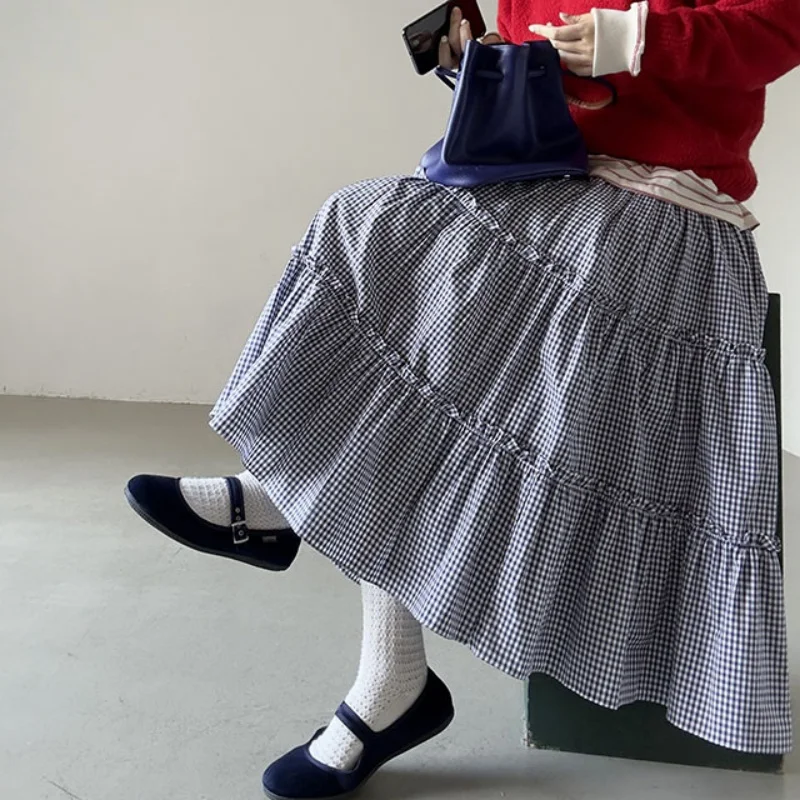 Sweet School Girl Plaid Midi Skirt Cake Style Half-length Korean Style Regular Fit Spring Autumn Winter Campus Fashion
Sweet School Girl Plaid Midi Skirt Cake Style Half-length Korean Style Regular Fit Spring Autumn Winter Campus Fashion