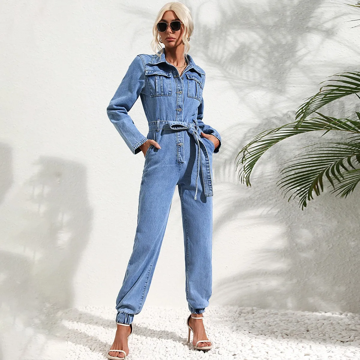Spring Women's Clothing Slim Fit Casual Wear Jumpsuit Korean Style Long Sleeve Denim Overalls Cotton Straight Leg Full Length
Spring Women's Clothing Slim Fit Casual Wear Jumpsuit Korean Style Long Sleeve Denim Overalls Cotton Straight Leg Full Length