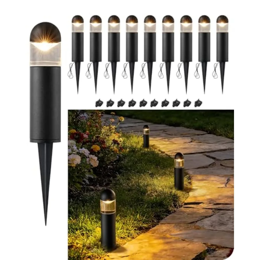 Low Voltage Landscape Lighting, 12V 3W 3000K Landscape Pathway Lights, Glass Aluminum Outdoor Pathway Lights Wired, Waterproof
Low Voltage Landscape Lighting, 12V 3W 3000K Landscape Pathway Lights, Glass Aluminum Outdoor Pathway Lights Wired, Waterproof