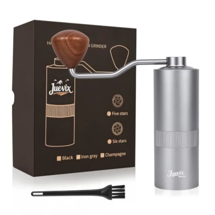 Manual Coffee Grinder, CNC Stainless Steel Hexagonal-star Conical Burr Coffee Grinder, Internal Adjustable Setting, Positioning
Manual Coffee Grinder, CNC Stainless Steel Hexagonal-star Conical Burr Coffee Grinder, Internal Adjustable Setting, Positioning