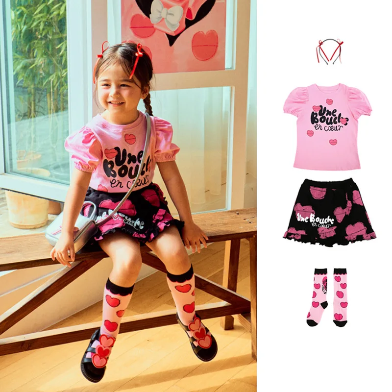 Girls T-shirt Skirt Suit 2024 Summer New Printing Cute Short-sleeved Shorts Cotton Fashion Girls Short Skirt Children's Clothing
Girls T-shirt Skirt Suit 2024 Summer New Printing Cute Short-sleeved Shorts Cotton Fashion Girls Short Skirt Children's Clothing