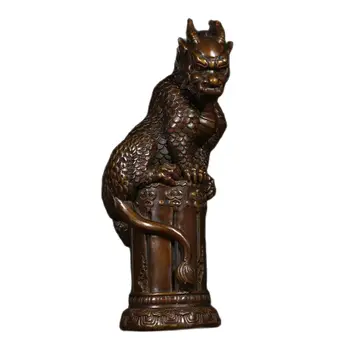 순수 구리 발수 야수 장식, 용 기둥 입구 장식, 훌륭한 선물 품목 사양: 길이 11cm, 25cm