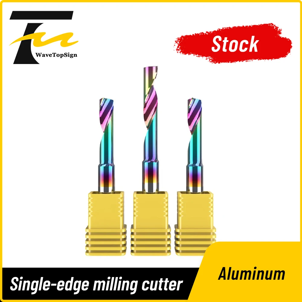 Single Flute Aluminum End Mill 7 Color Coated CNC Router Bit Carbide Aluminium Alloy Slotting & Cutting Tool for Engraving Mach
Single Flute Aluminum End Mill 7 Color Coated CNC Router Bit Carbide Aluminium Alloy Slotting & Cutting Tool for Engraving Mach