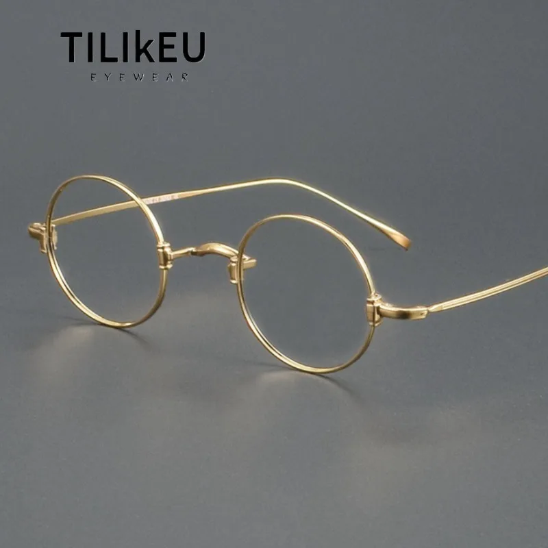 Японские маленькие круглые очки из чистого титана, классические очки без носовых подушечек для мужчин и женщин, роскошные круглые очки в стиле ретро для очков 
Японские маленькие круглые очки из чистого титана, классические очки без носовых подушечек для мужчин и женщин, роскошные круглые очки в стиле ретро для очков