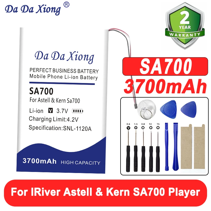 100% новый аккумулятор емкостью 3700 мАч для плеера IRiver Astell & Kern SA700 + инструменты
100% новый аккумулятор емкостью 3700 мАч для плеера IRiver Astell & Kern SA700 + инструменты