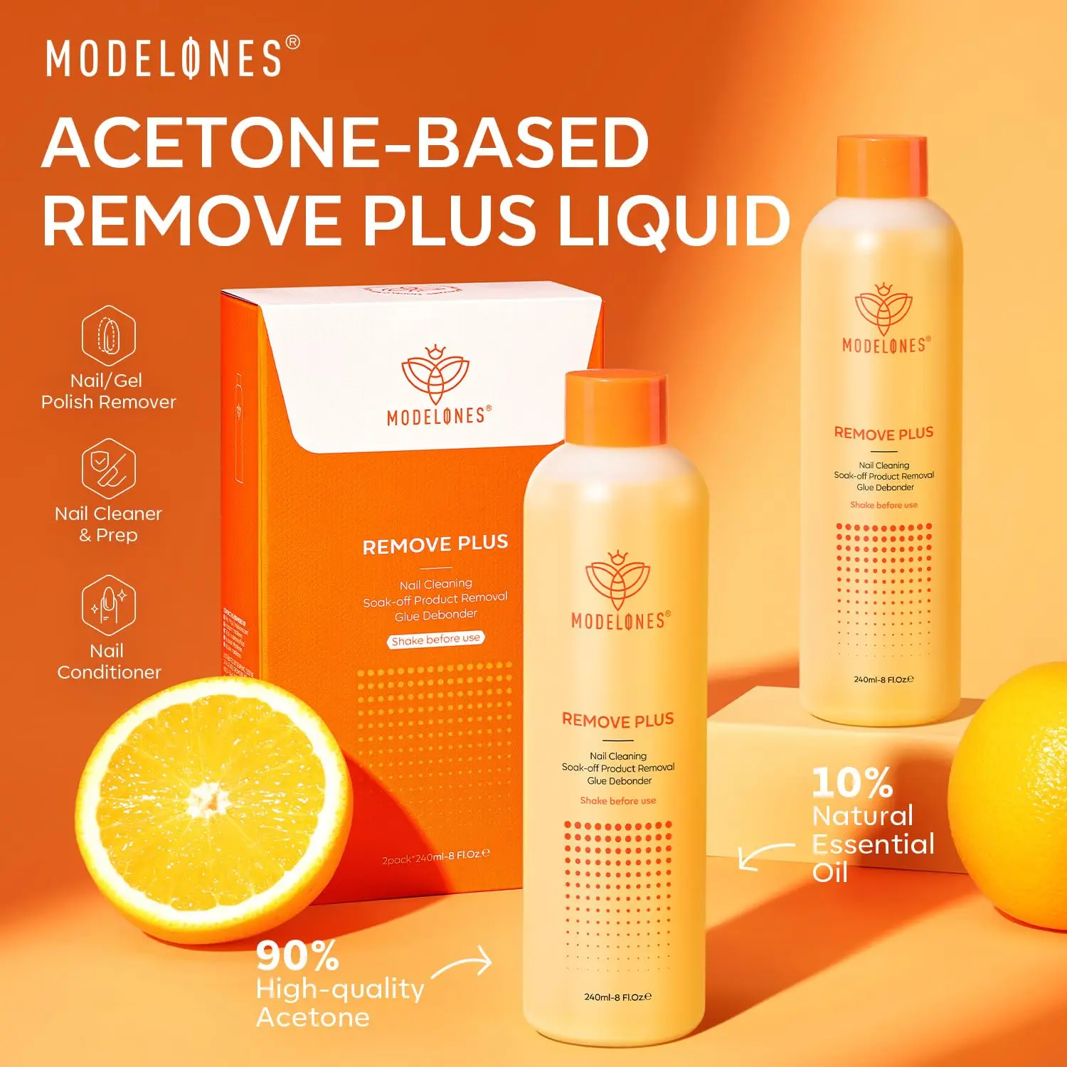 Modelones Acetone Nail Polish Remover Enriched with Jojoba Oil Gel Polish Remover for Gel Glue Acrylic Dip Powder Remover
Modelones Acetone Nail Polish Remover Enriched with Jojoba Oil Gel Polish Remover for Gel Glue Acrylic Dip Powder Remover