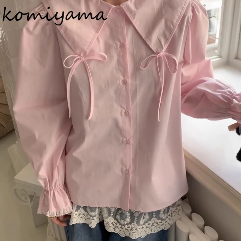 Spliced Lace Bow Blusas Mujer Laple Neck Long Sleeve Shirts & Blouses Temperament Camisas 2025 Spring Women Clothing Ropa
Spliced Lace Bow Blusas Mujer Laple Neck Long Sleeve Shirts & Blouses Temperament Camisas 2025 Spring Women Clothing Ropa