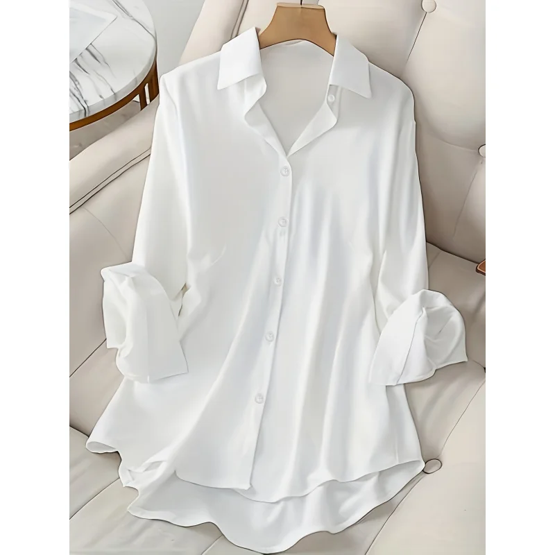 Plus Size, 2025 New Large Size Women's Solid Color Long Sleeve Shirt with Lapel and Single Button in European Style
Plus Size, 2025 New Large Size Women's Solid Color Long Sleeve Shirt with Lapel and Single Button in European Style