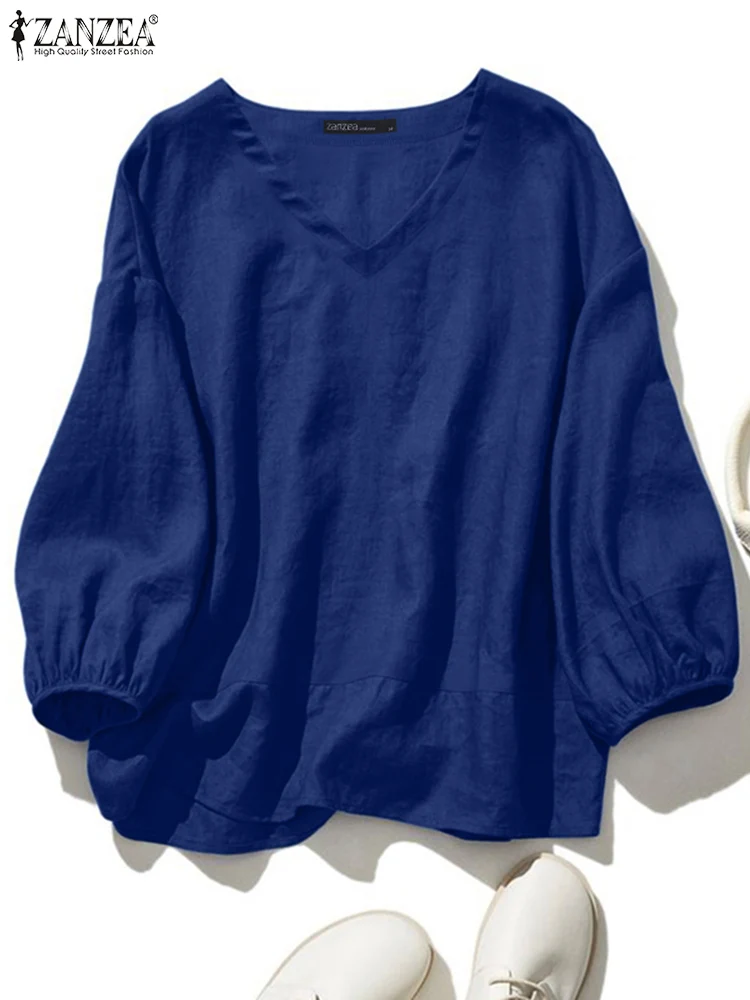 ZANZEA, повседневные летние Blusas Mujer, однотонные винтажные простые туники с рукавами 3/4, топы, однотонные женские блузки с v-образным вырезом и морщинистой текстурой
ZANZEA, повседневные летние Blusas Mujer, однотонные винтажные простые туники с рукавами 3/4, топы, однотонные женские блузки с v-образным вырезом и морщинистой текстурой