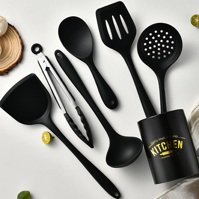 6PCS Silicone Kitchenware Non-Stick Cookware Kitchen Utensils Set Spatula Shovel Spoon Cooking Tool Set With Storage Bucket
6PCS Silicone Kitchenware Non-Stick Cookware Kitchen Utensils Set Spatula Shovel Spoon Cooking Tool Set With Storage Bucket
