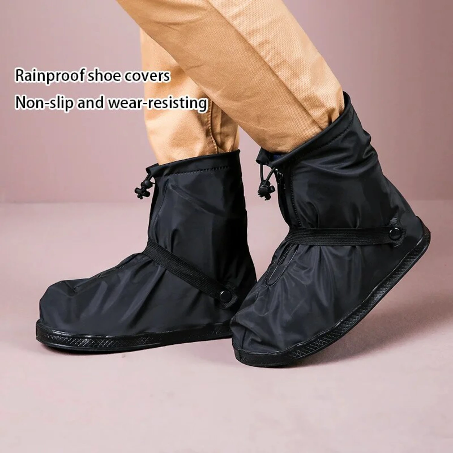 Thickened Wear-resistant Waterproof Shoe Cover Zipper Layer Trendy Anti-slip Rain Shoe Cover Men Women
Thickened Wear-resistant Waterproof Shoe Cover Zipper Layer Trendy Anti-slip Rain Shoe Cover Men Women