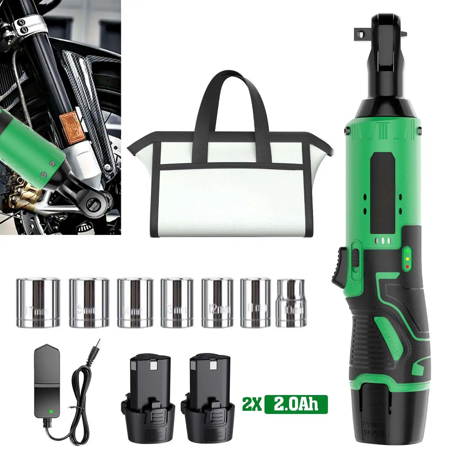 Battery Powered 12V Ratchet Wrench Electric Impact Wrench DIY Grade 45Nm Torque for Car Local US Warehouse
Battery Powered 12V Ratchet Wrench Electric Impact Wrench DIY Grade 45Nm Torque for Car Local US Warehouse