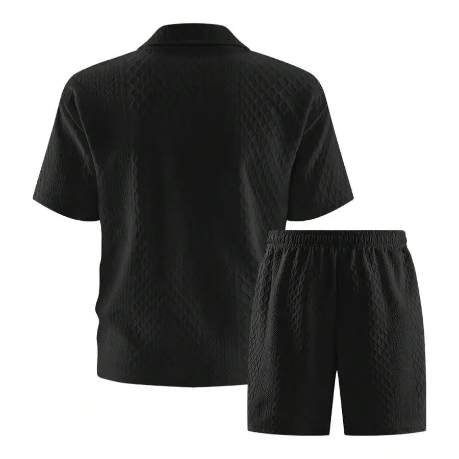 Mens 3D Textured Short Sleeve Shirt And Shorts Two Piece Set Casual Summer Outfit
Mens 3D Textured Short Sleeve Shirt And Shorts Two Piece Set Casual Summer Outfit