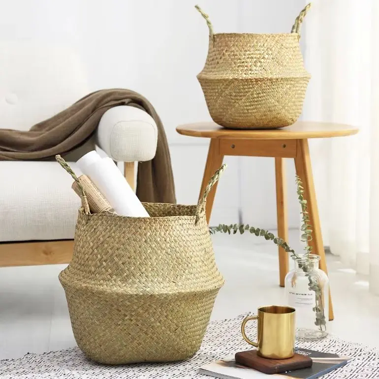 Wicker Basket Foldable Seagrass Basket Rattan Woven Pot Toy Storage Container Dirty Clothes Organizer for Home Garden Balcony
Wicker Basket Foldable Seagrass Basket Rattan Woven Pot Toy Storage Container Dirty Clothes Organizer for Home Garden Balcony