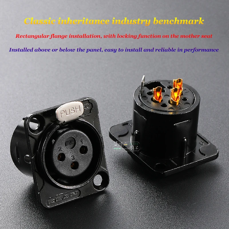 D-Type 86 Panel Module 3-Core XLR Audio Socket RC3FDL-B Black Gold-Plated XLR Connector Male/Female Base Audio Interface Adapter
D-Type 86 Panel Module 3-Core XLR Audio Socket RC3FDL-B Black Gold-Plated XLR Connector Male/Female Base Audio Interface Adapter