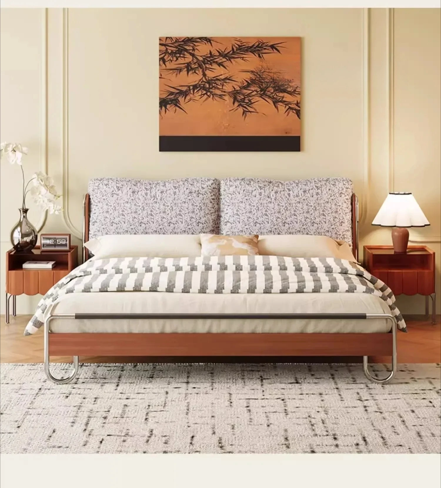 French retro solid wood flow shadow bed fabric bed household bedroom antique 1.8m master bedroom large bed
French retro solid wood flow shadow bed fabric bed household bedroom antique 1.8m master bedroom large bed