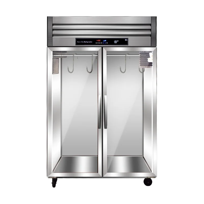 Commercial hanging meat cabinet refrigerated vertical display cabinet fresh meat pig beef and mutton cold hook
Commercial hanging meat cabinet refrigerated vertical display cabinet fresh meat pig beef and mutton cold hook