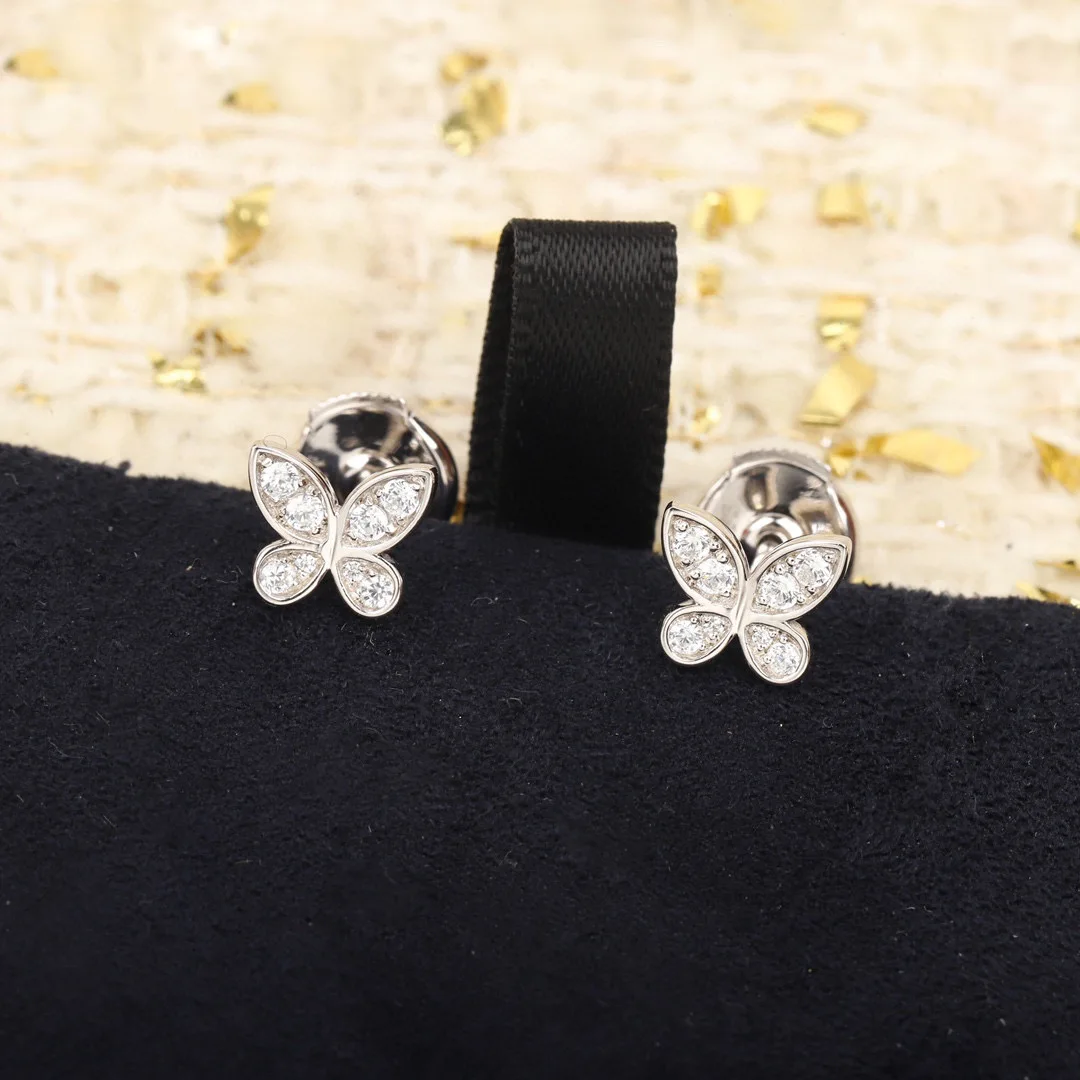 2026 Hot Brand Pure 925 Sterling Silver Jewelry Lady Flower Diamond Butterfly Stud Earrings White Round Back Lock Luxury Quality
2026 Hot Brand Pure 925 Sterling Silver Jewelry Lady Flower Diamond Butterfly Stud Earrings White Round Back Lock Luxury Quality