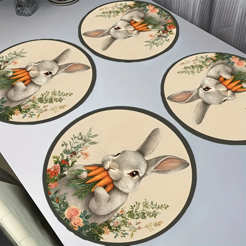 Набор из 4 круглых салфеток на Пасху с серым кроликом и морковью, размер 15 дюймов, идеально подходит для вечеринки, кухни, столовой
Набор из 4 круглых салфеток на Пасху с серым кроликом и морковью, размер 15 дюймов, идеально подходит для вечеринки, кухни, столовой