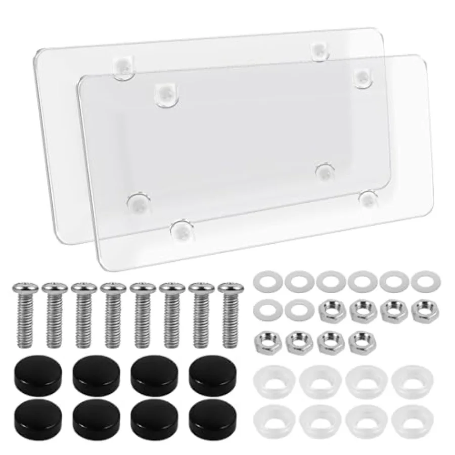 2PCS Clear License Plate Covers Transparent Flat Vehicle Tag Frame Protector with Screws and Caps 12.2 X 6.3 Inches Universal f
2PCS Clear License Plate Covers Transparent Flat Vehicle Tag Frame Protector with Screws and Caps 12.2 X 6.3 Inches Universal f