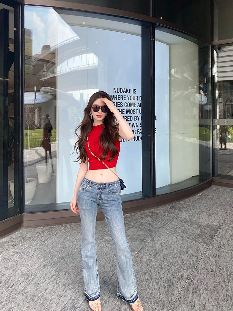 Джинсы Salt Wcouture с высокой талией, светло-голубые, из чистого хлопка, в стиле ретро, сексуальные, слегка расклешенные, женские летние джинсы прямого кроя
Джинсы Salt Wcouture с высокой талией, светло-голубые, из чистого хлопка, в стиле ретро, сексуальные, слегка расклешенные, женские летние джинсы прямого кроя