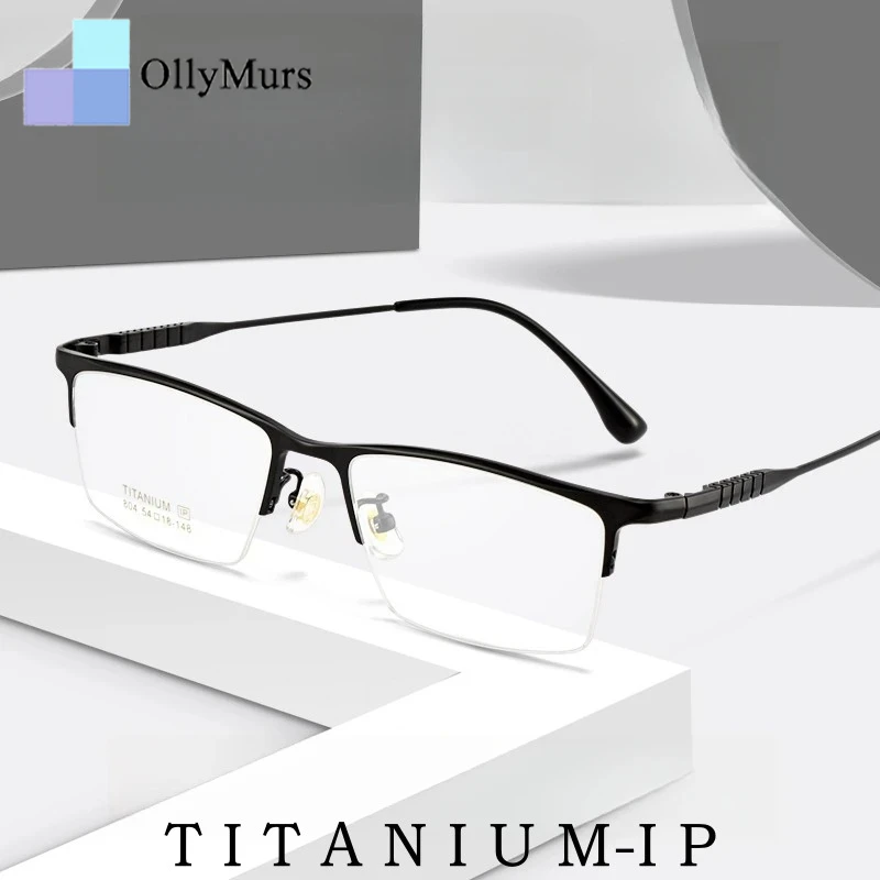 OLLYMURS Half Rim Ultra-light Business Large Eyeglasses Retro Square Pure Titanium Optical Prescription Frame Glasse Men Eyewear
OLLYMURS Half Rim Ultra-light Business Large Eyeglasses Retro Square Pure Titanium Optical Prescription Frame Glasse Men Eyewear