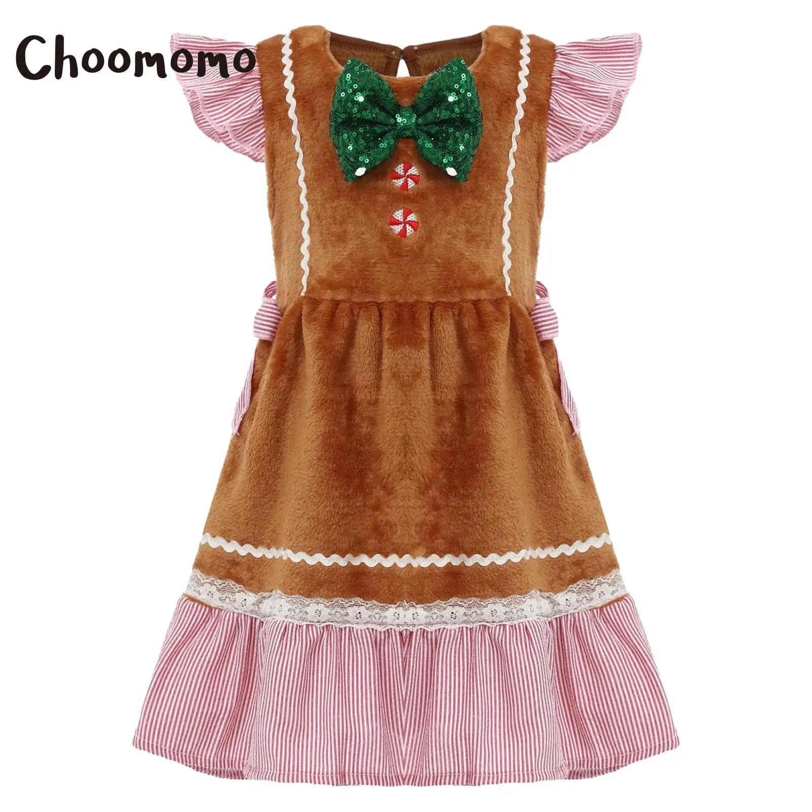 Infant Kids Girls Xmas Gingerbread Man Dresses Christmas Party Leotard Dress with Flying Sleeve Bow Tie for Holiday Photoshoot
Infant Kids Girls Xmas Gingerbread Man Dresses Christmas Party Leotard Dress with Flying Sleeve Bow Tie for Holiday Photoshoot