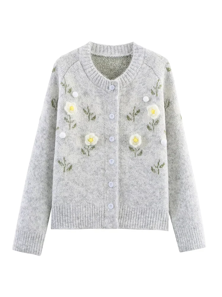 European style new women's fashion versatile temperament simple three-dimensional flower sweater cardigan
European style new women's fashion versatile temperament simple three-dimensional flower sweater cardigan