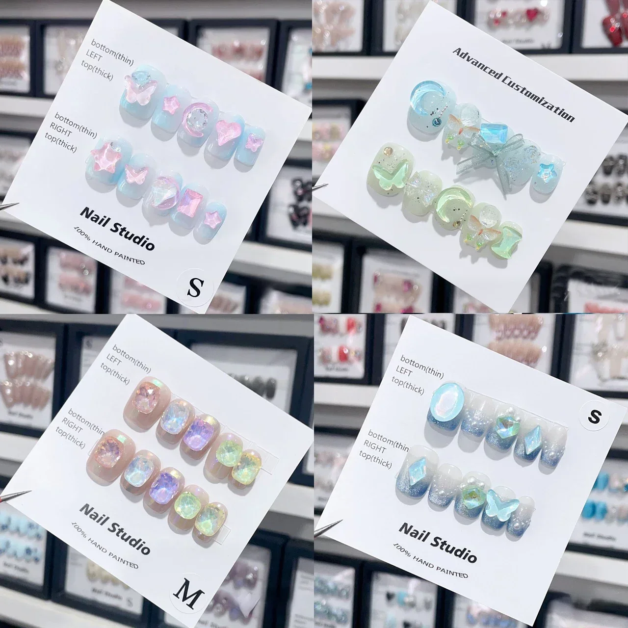 Summer Blue Pink Color Short Fake Nails Ice Transparent Love Heart Comfortable Falsenail Versatile Exquisite Handmade Wear Nail
Summer Blue Pink Color Short Fake Nails Ice Transparent Love Heart Comfortable Falsenail Versatile Exquisite Handmade Wear Nail