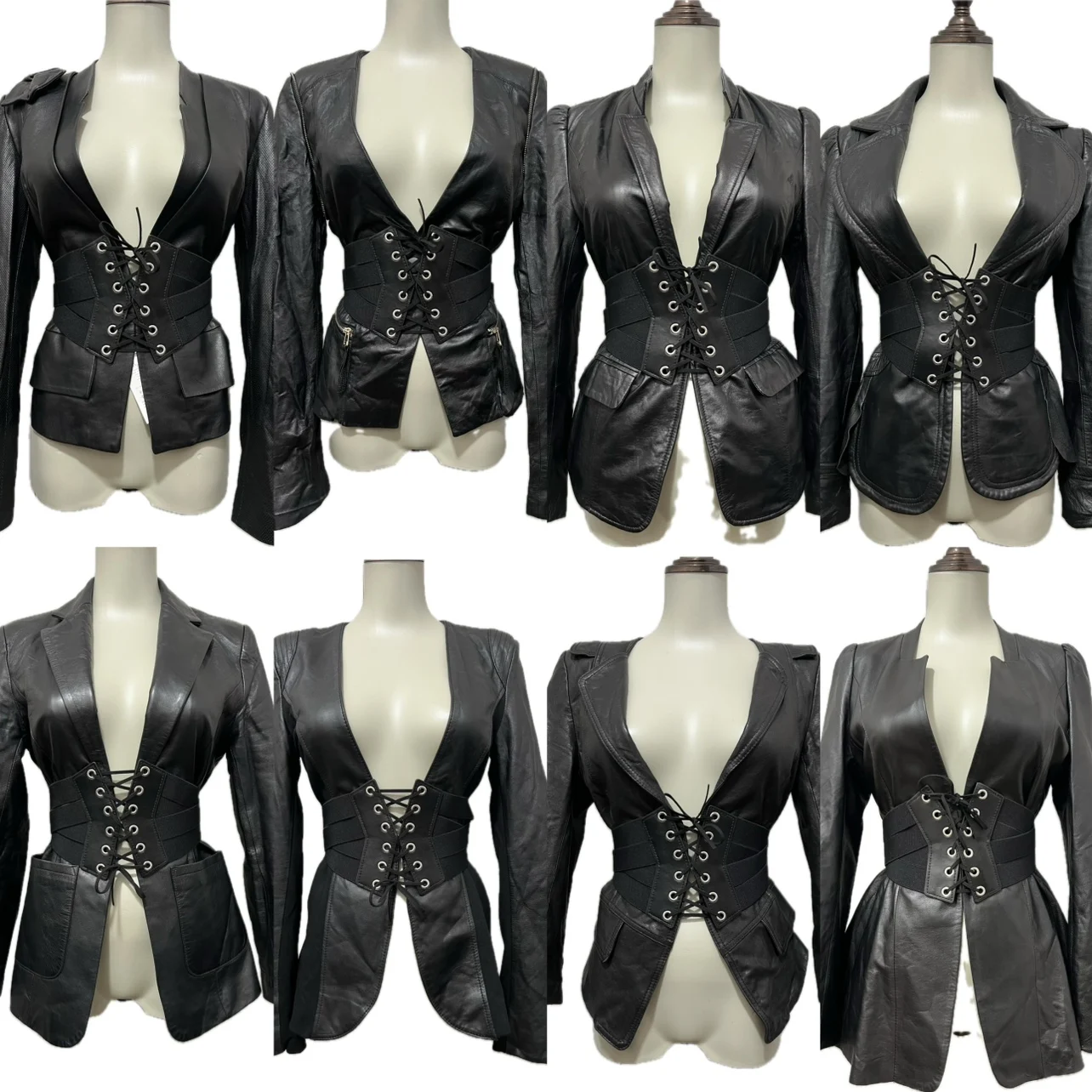 Черная кожаная куртка женская приталенная с поясом, короткий рукав, стильная уличная мода, стройнящая, индивидуальный дизайн, кожаное пальто
Черная кожаная куртка женская приталенная с поясом, короткий рукав, стильная уличная мода, стройнящая, индивидуальный дизайн, кожаное пальто